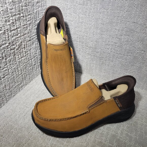 Skechers Parson Oswin Men's Size US 12 Brown Leather Slip On Shoes 204866WW - Picture 10 of 11